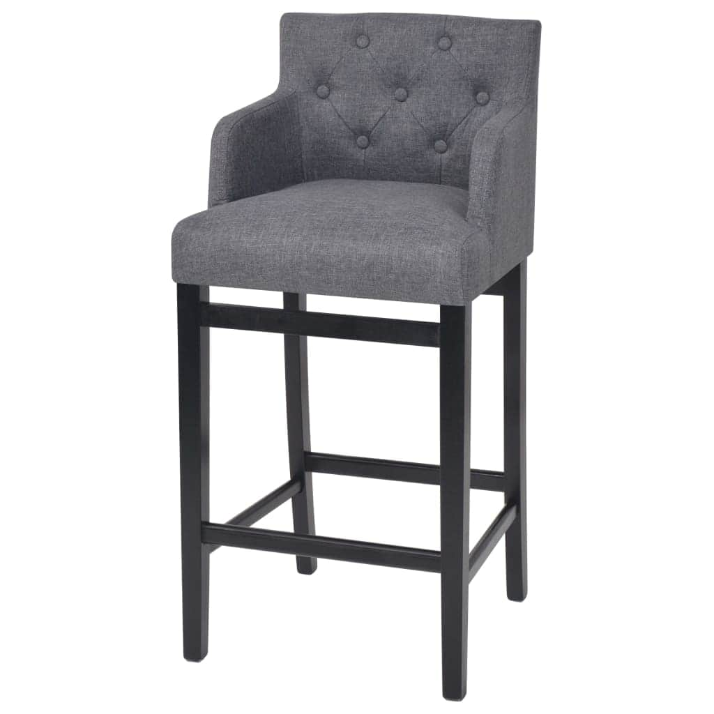 Bar Stools 2 pcs Dark Grey Fabric