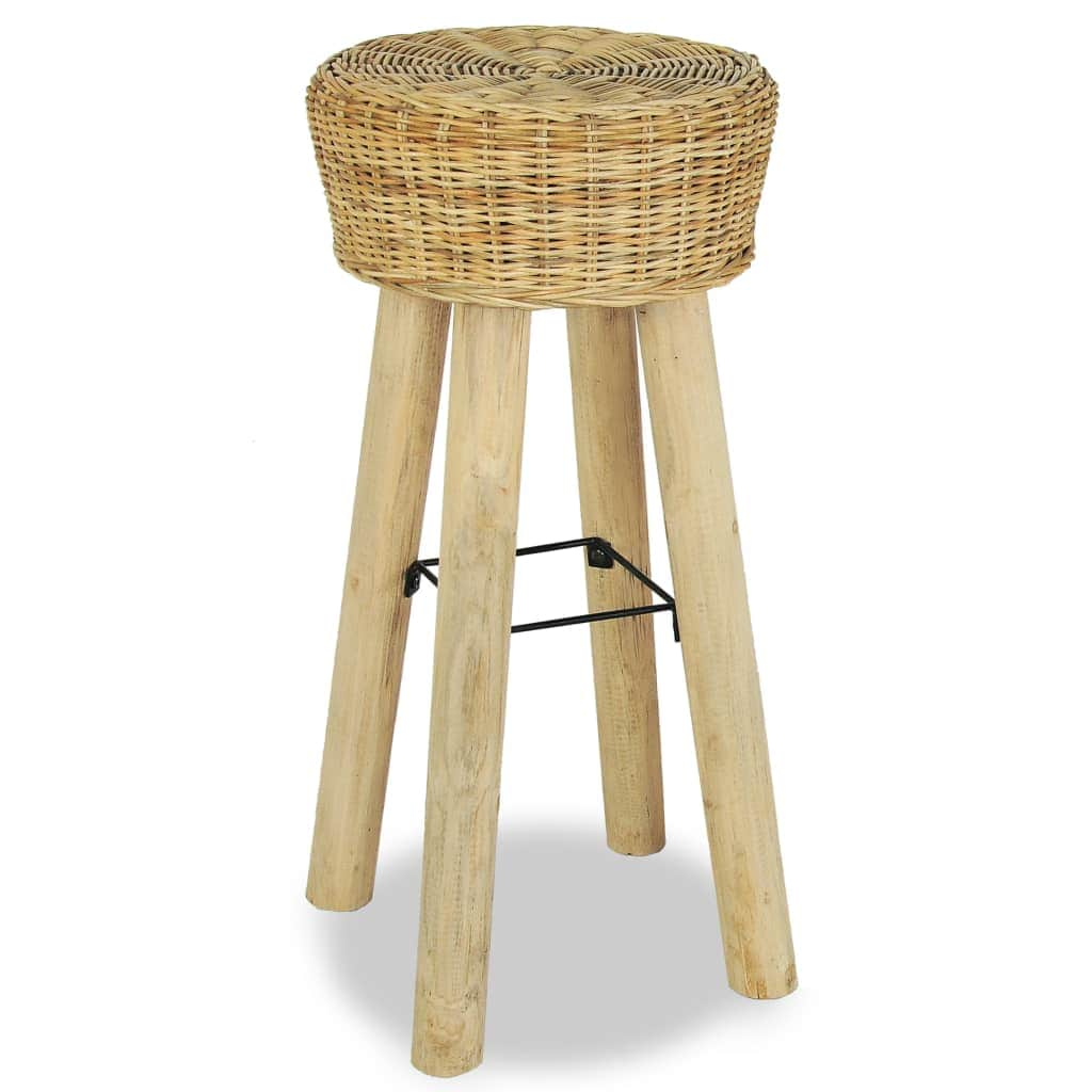 Bar Stools 2 pcs Natural Rattan