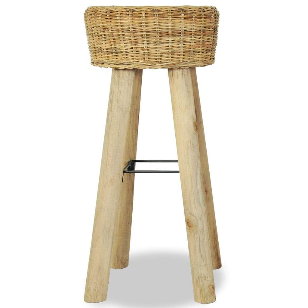 Bar Stools 2 pcs Natural Rattan