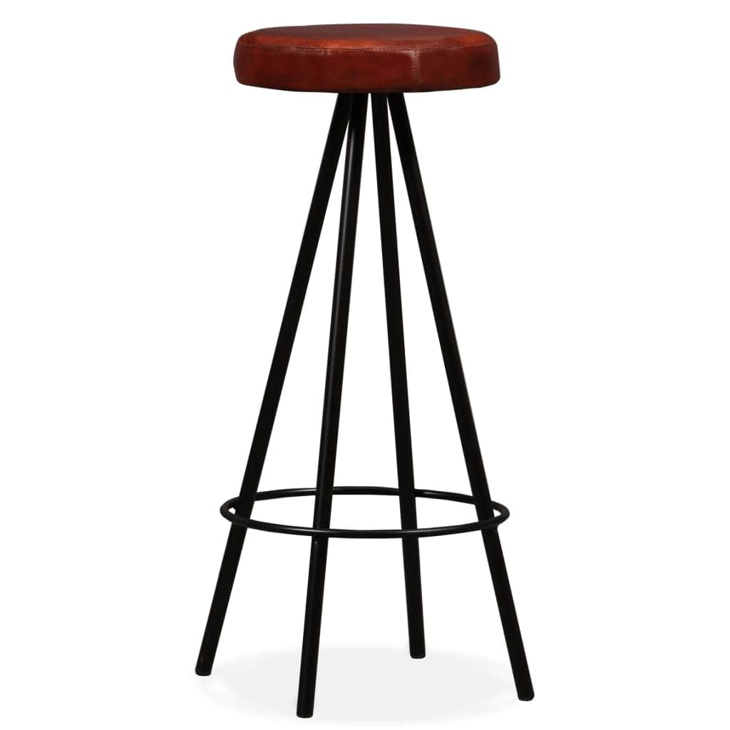 Bar Stools 2 pcs Real Leather