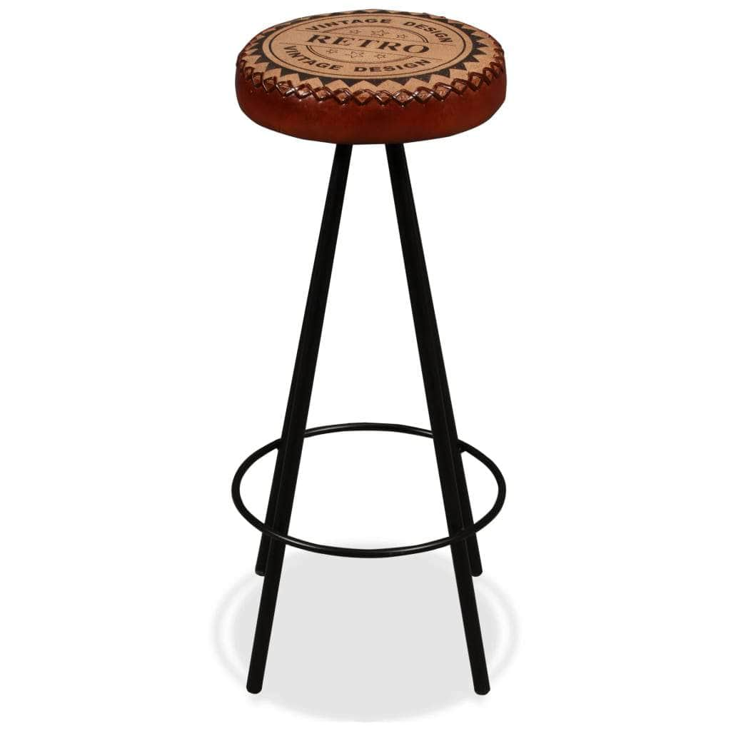 Bar Stools 2 pcs Real Leather