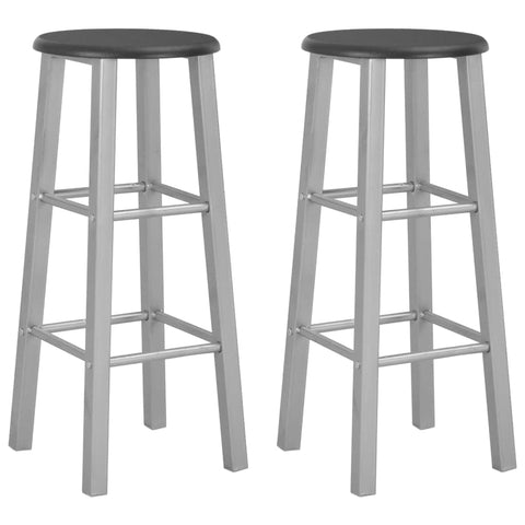 Bar Stools 2 pcs Silver