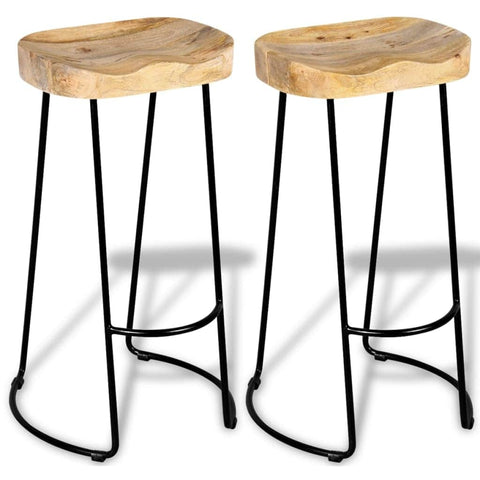 Bar Stools 2 pcs Solid Mango Wood