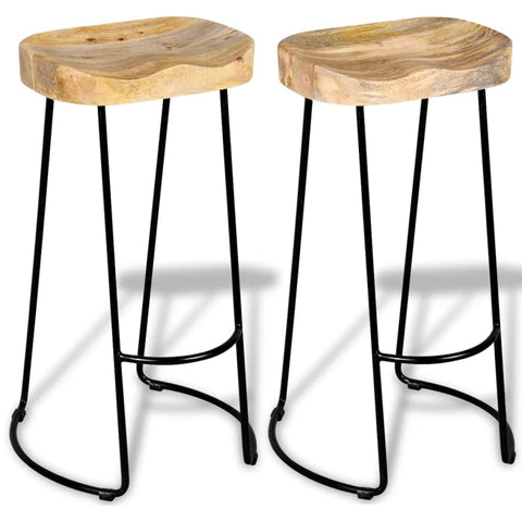 Bar Stools 2 pcs Solid Mango Wood