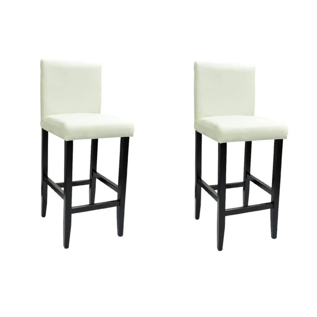 Bar Stools 2 'pcs White Faux Leather