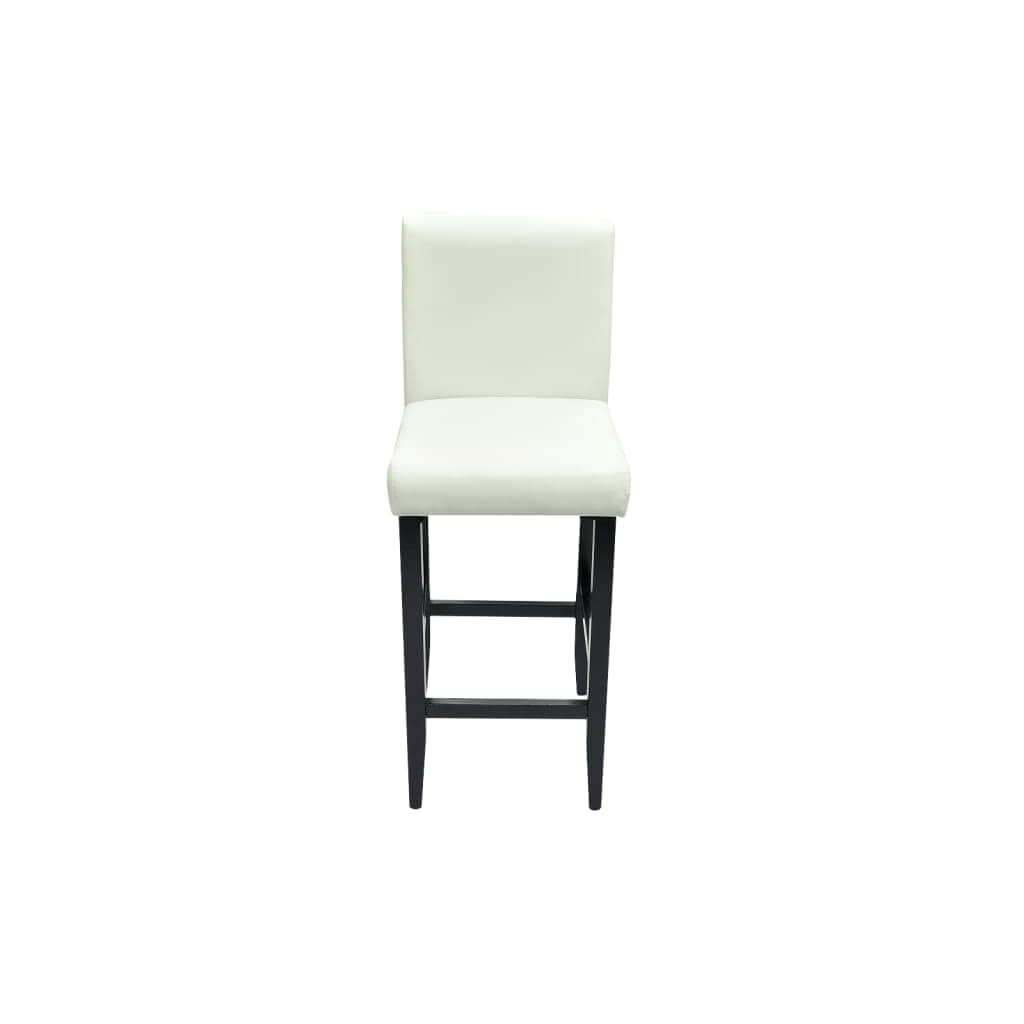 Bar Stools 6 pcs White Leather