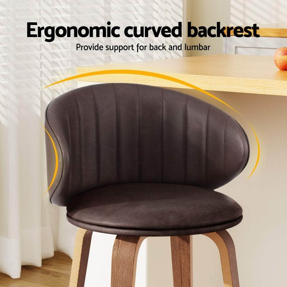 Bar Stools Dining Chairs Contoured Leather Wood Stool