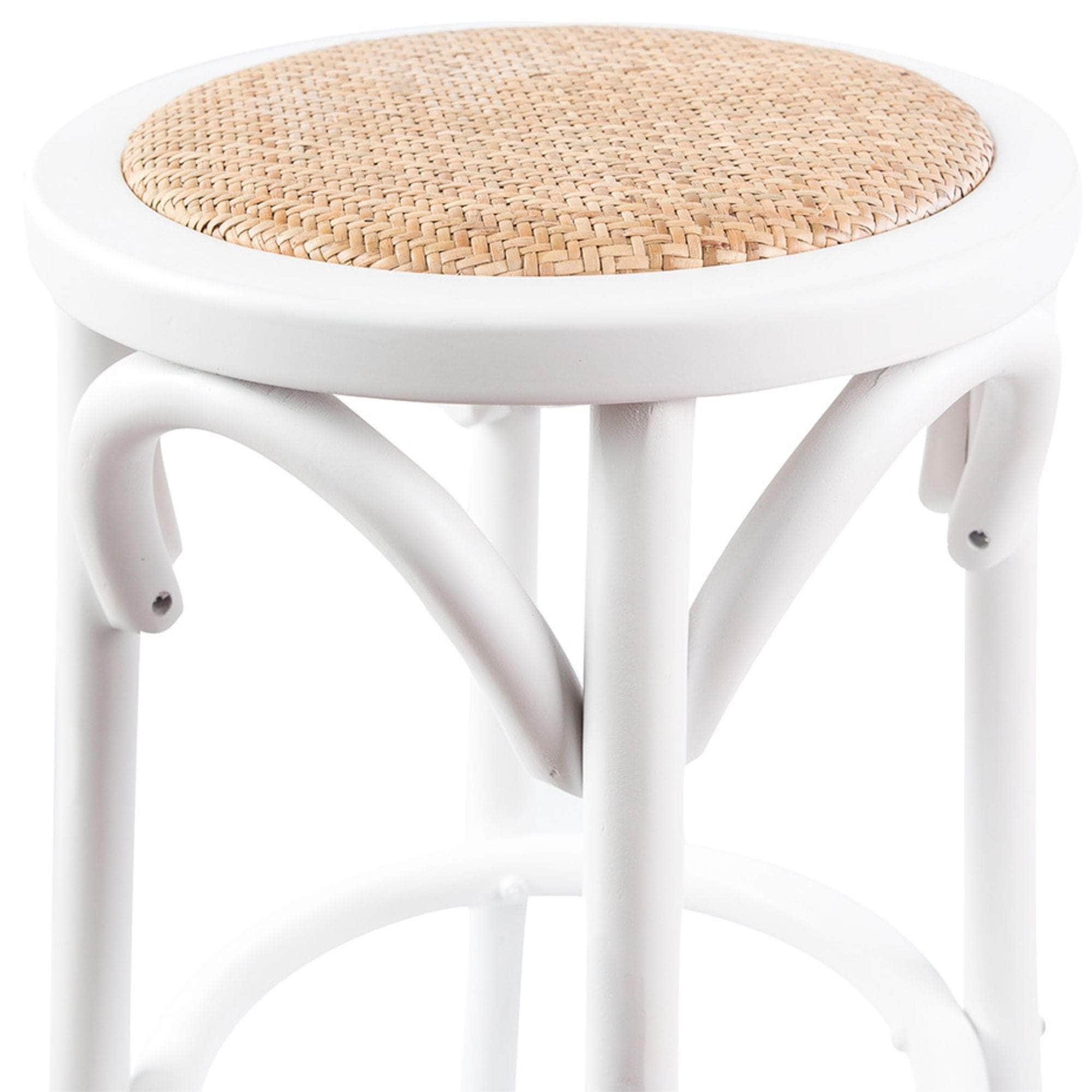 Bar Stools Dining Stool Chair Birch Timber Rattan White/Black/Oak