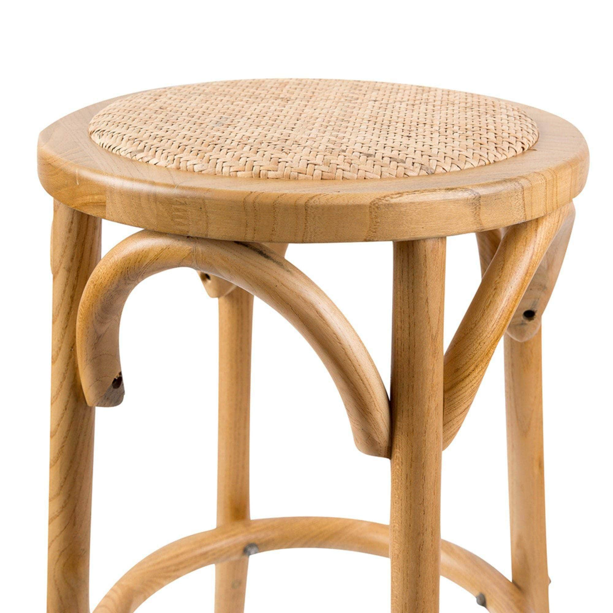 Bar Stools Dining Stool Chair Birch Timber Rattan White/Black/Oak