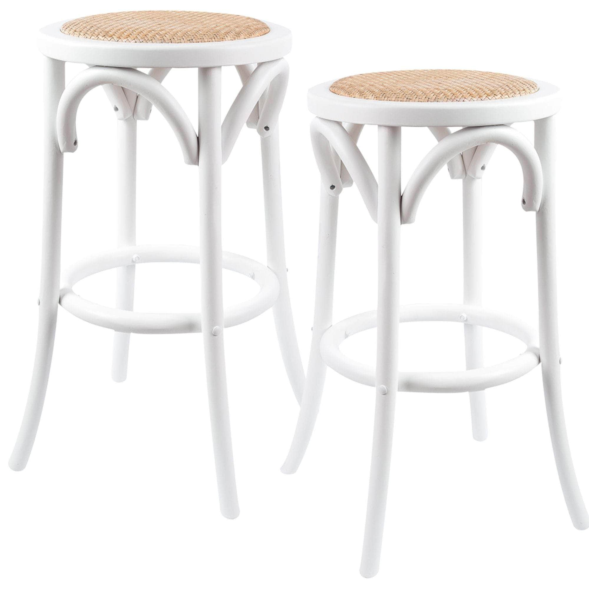 Bar Stools Dining Stool Chair Birch Timber Rattan White/Black/Oak