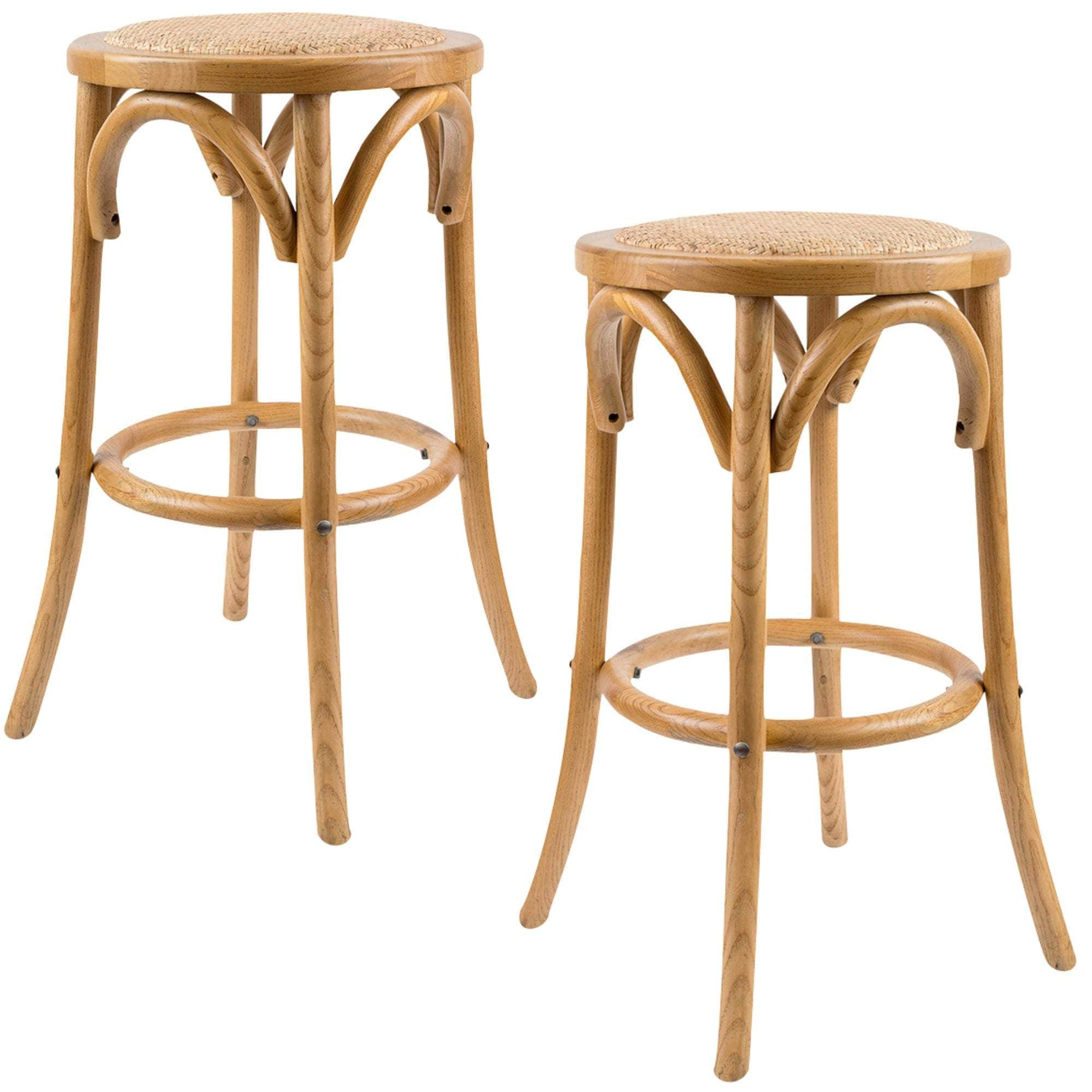 Bar Stools Dining Stool Chair Birch Timber Rattan White/Black/Oak