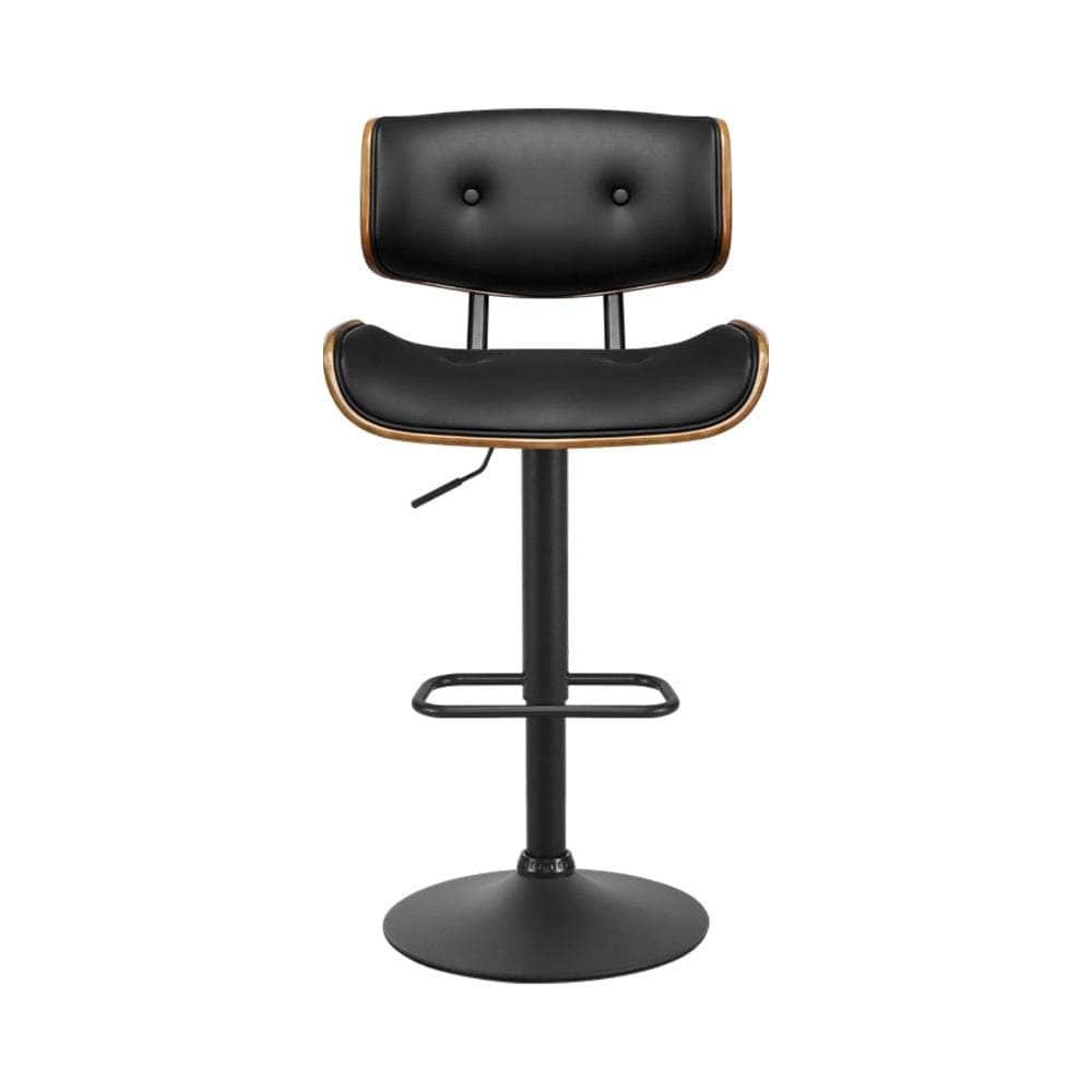 Bar Stools Gas Lift Leather All Black