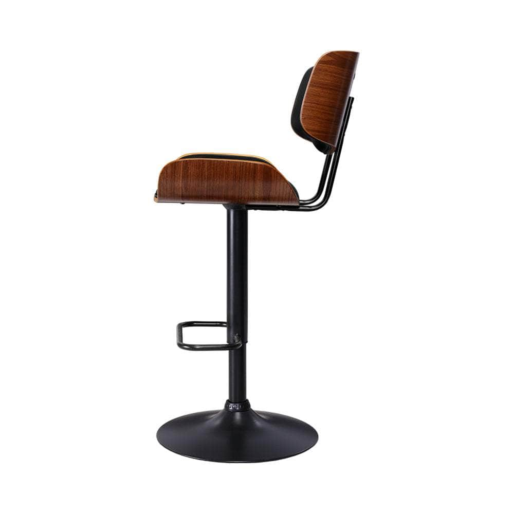 Bar Stools Gas Lift Leather All Black