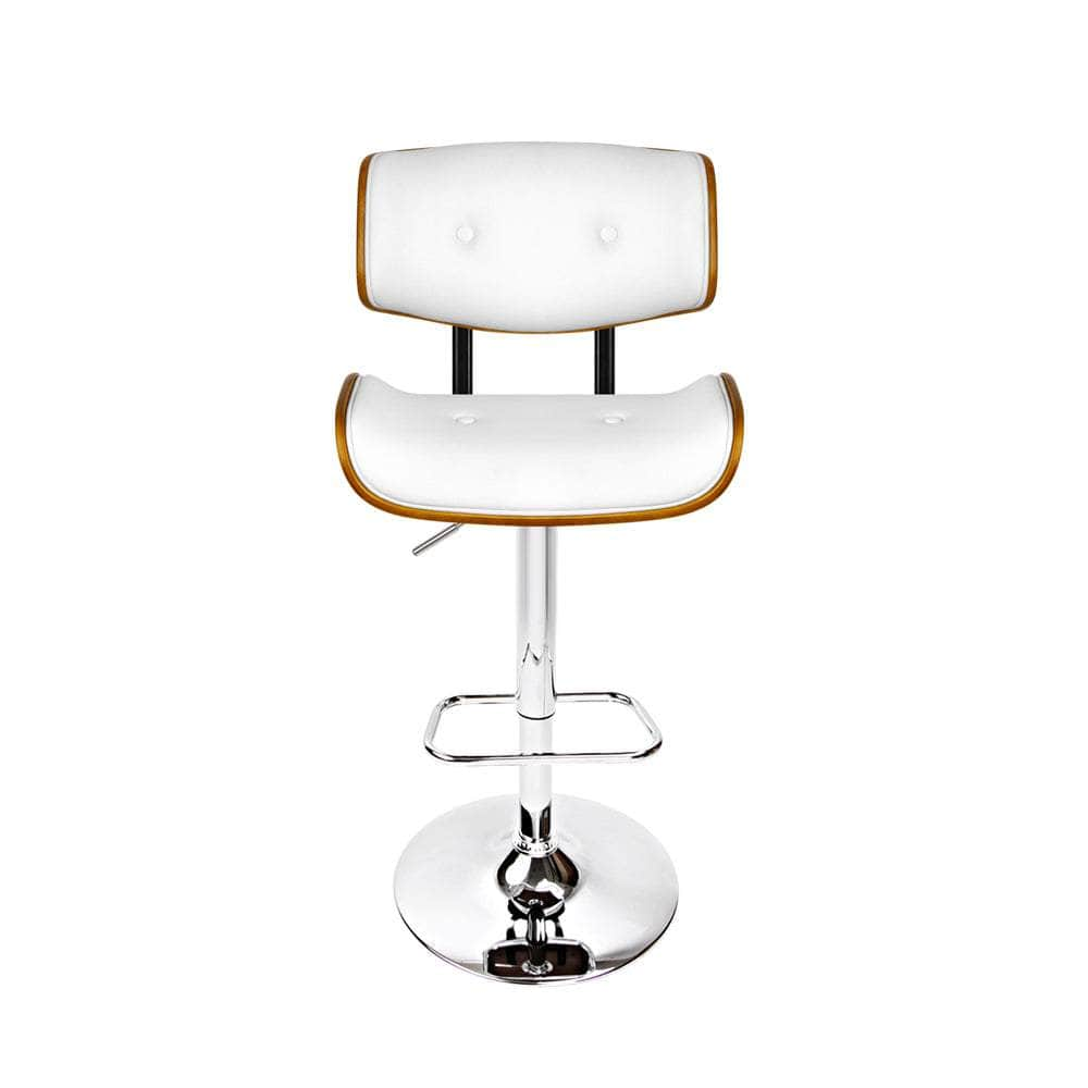 Bar Stools Gas Lift Leather White