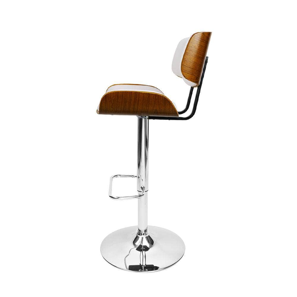 Bar Stools Gas Lift Leather White