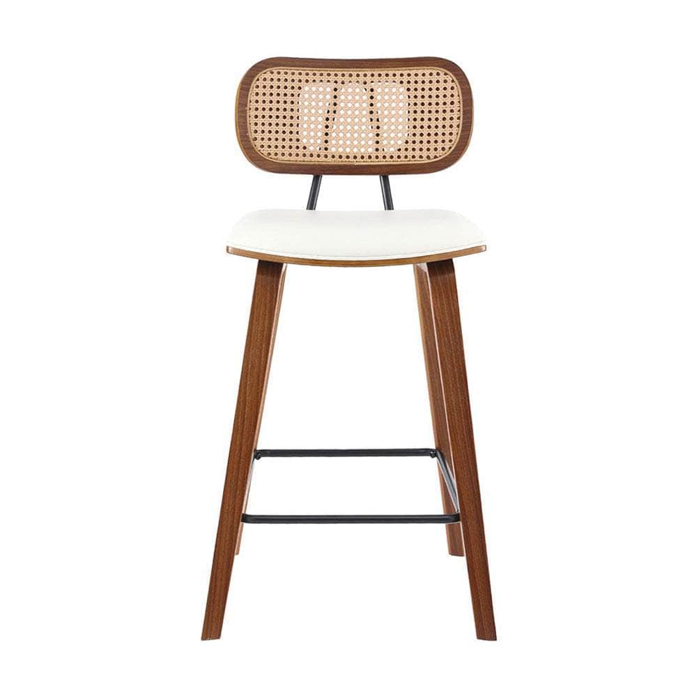 Bar Stools Kitchen Counter Rattan Chairs PU Leather Padding