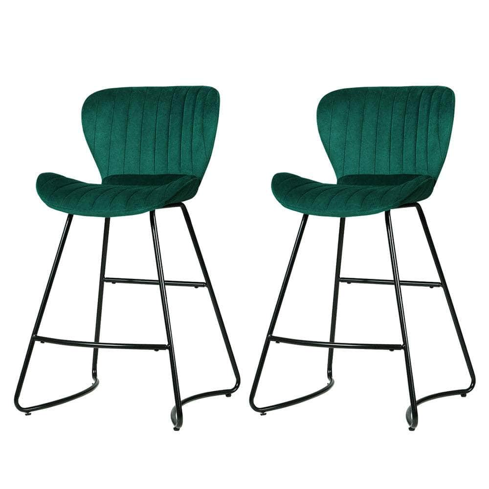 Bar Stools Kitchen Stool Velvet Dining Chairs Green Barstool Chair Metal