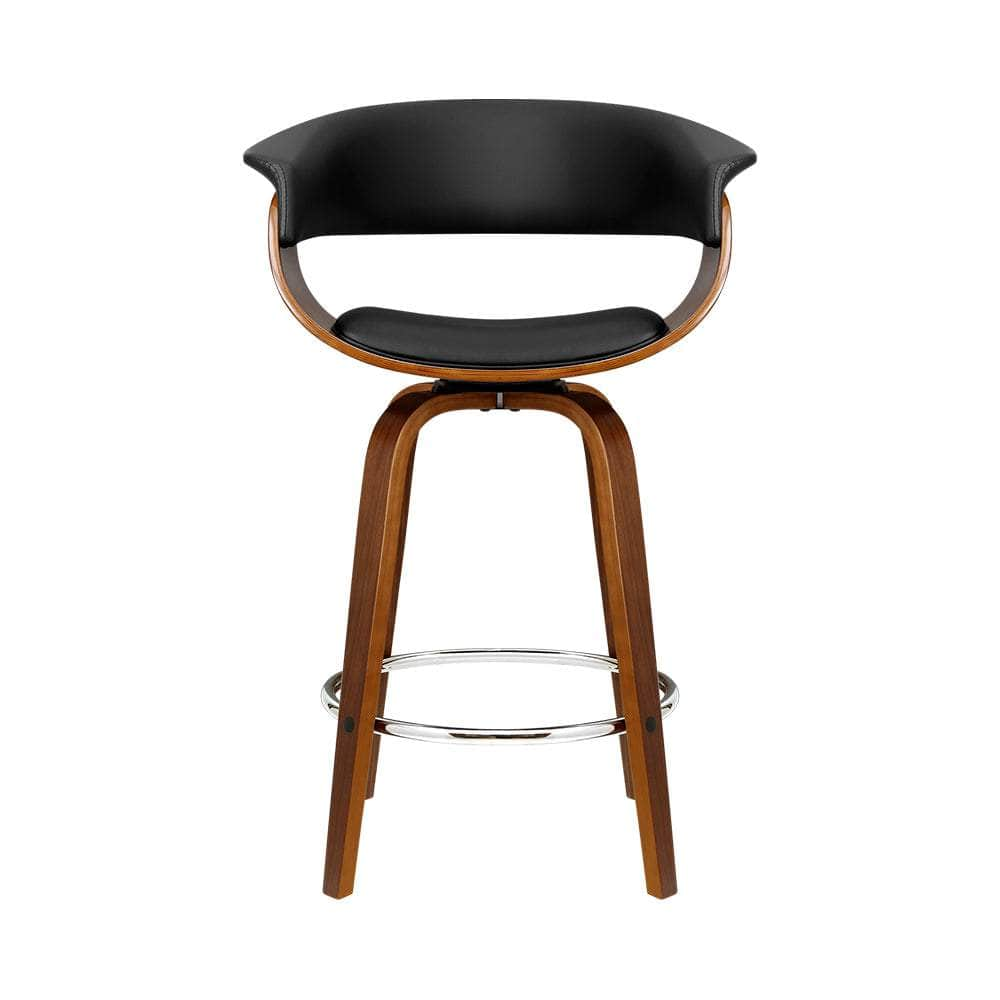 Bar Stools Swivel PU Seat Wooden