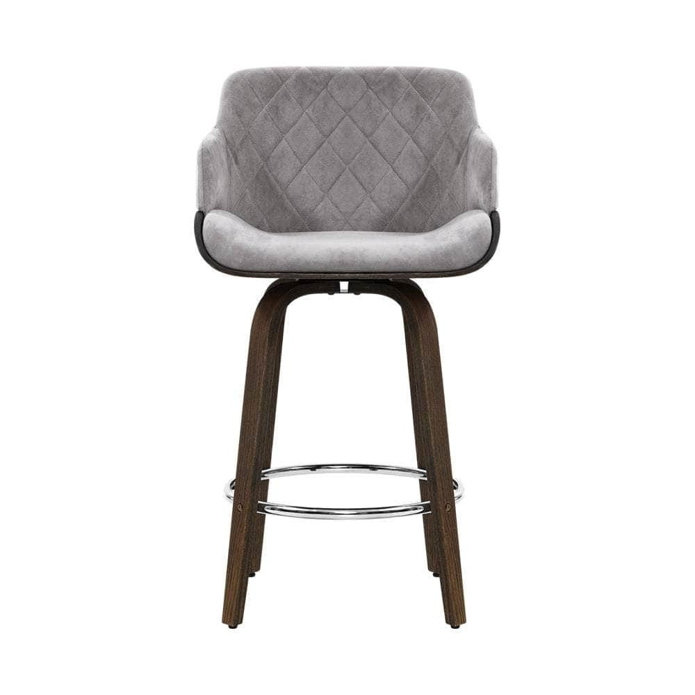 Bar Stools Swivel Velvet Padded Wooden