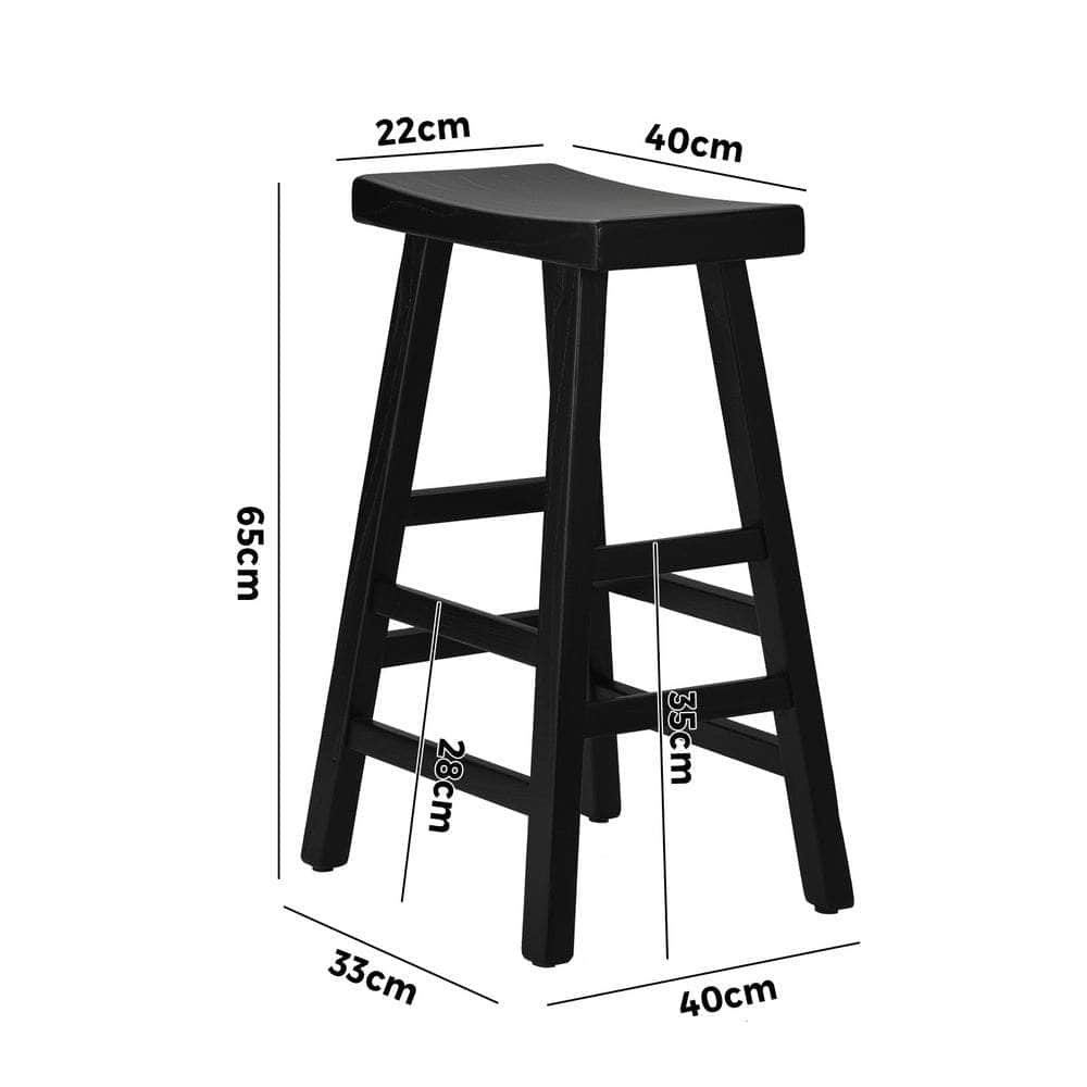 Bar Stools Wooden Counter Chairs Black/Natural