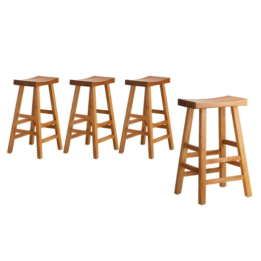 Bar Stools Wooden Counter Chairs Black/Natural