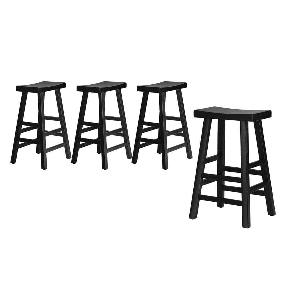 Bar Stools Wooden Counter Chairs Black/Natural