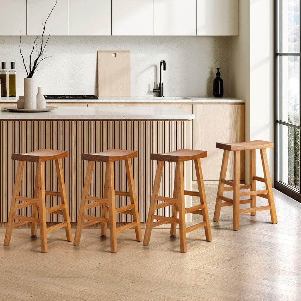 Bar Stools Wooden Counter Chairs Black/Natural