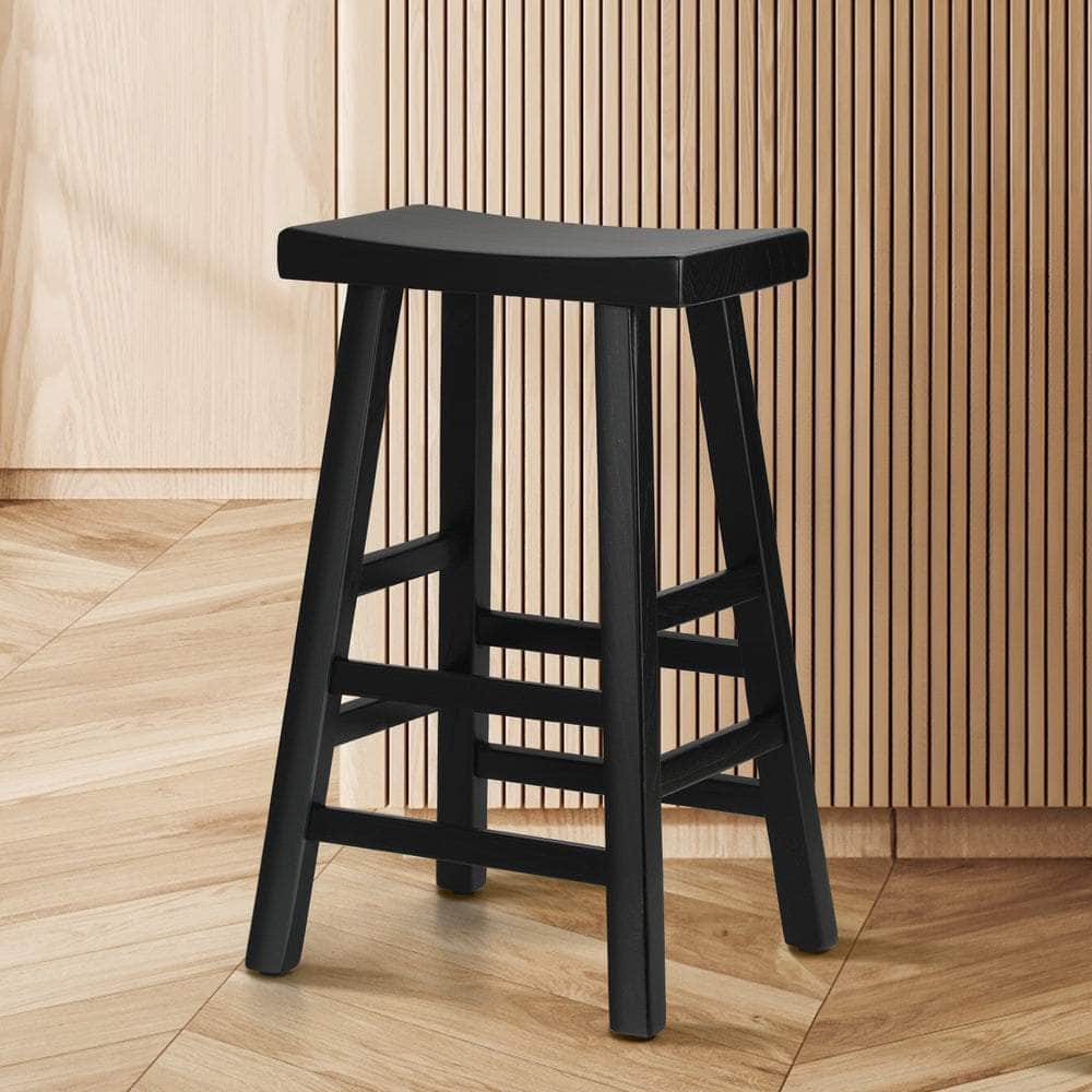 Bar Stools Wooden Counter Chairs Black/Natural