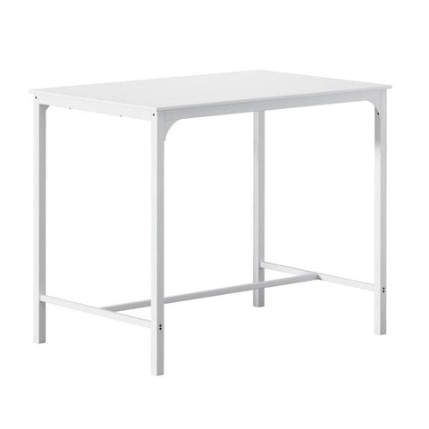 Bar Table Dining Desk High Kitchen Shelf Metal Legs Cafe Pub White