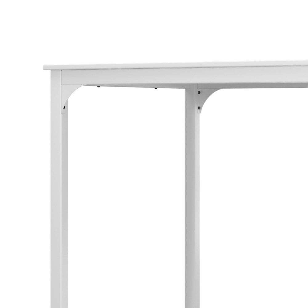 Bar Table Dining Desk High Kitchen Shelf Metal Legs Cafe Pub White