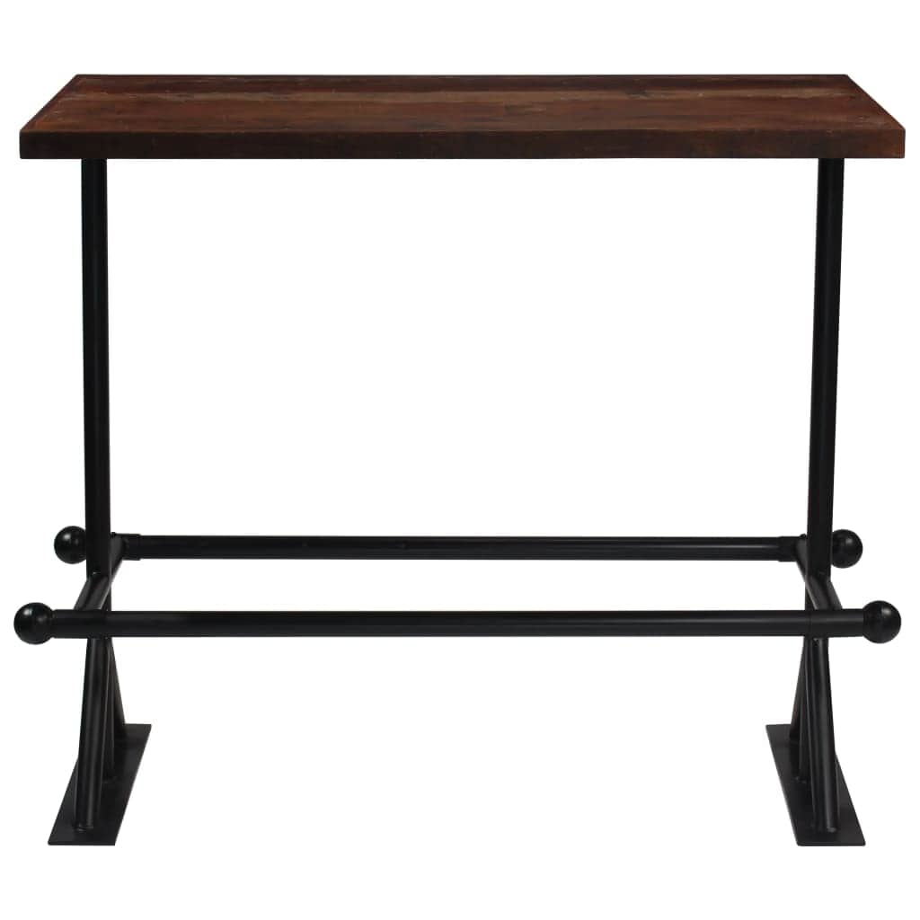 Bar Table Durable Solid Reclaimed Wood Dark Brown