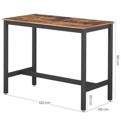 Bar Table Industrial Kitchen Table Dining Table With Solid Metal Frame Wood Look