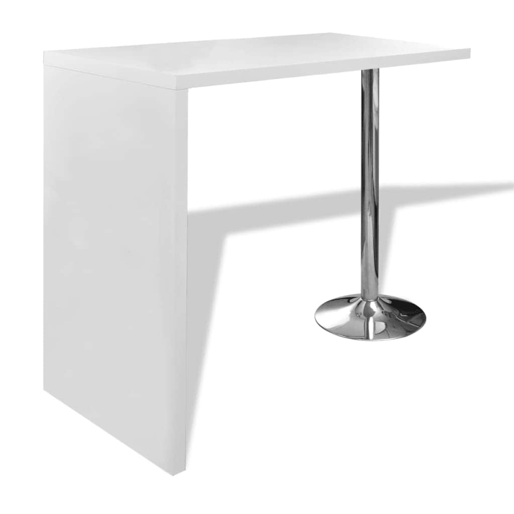 Bar Table Mdf With 1 Steel Leg High Gloss White