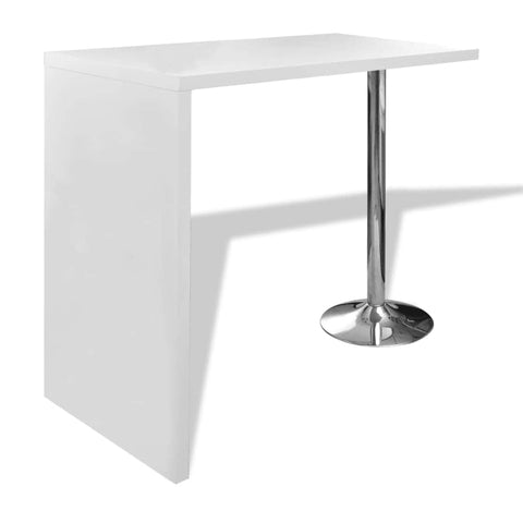 Bar Table Mdf With 1 Steel Leg High Gloss White