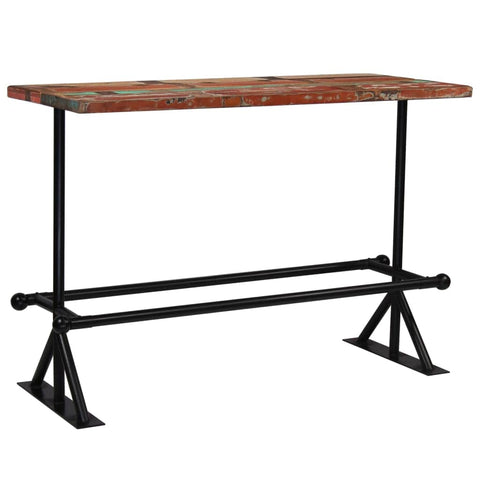 Bar Table Solid and Durable Reclaimed Wood Multicolour