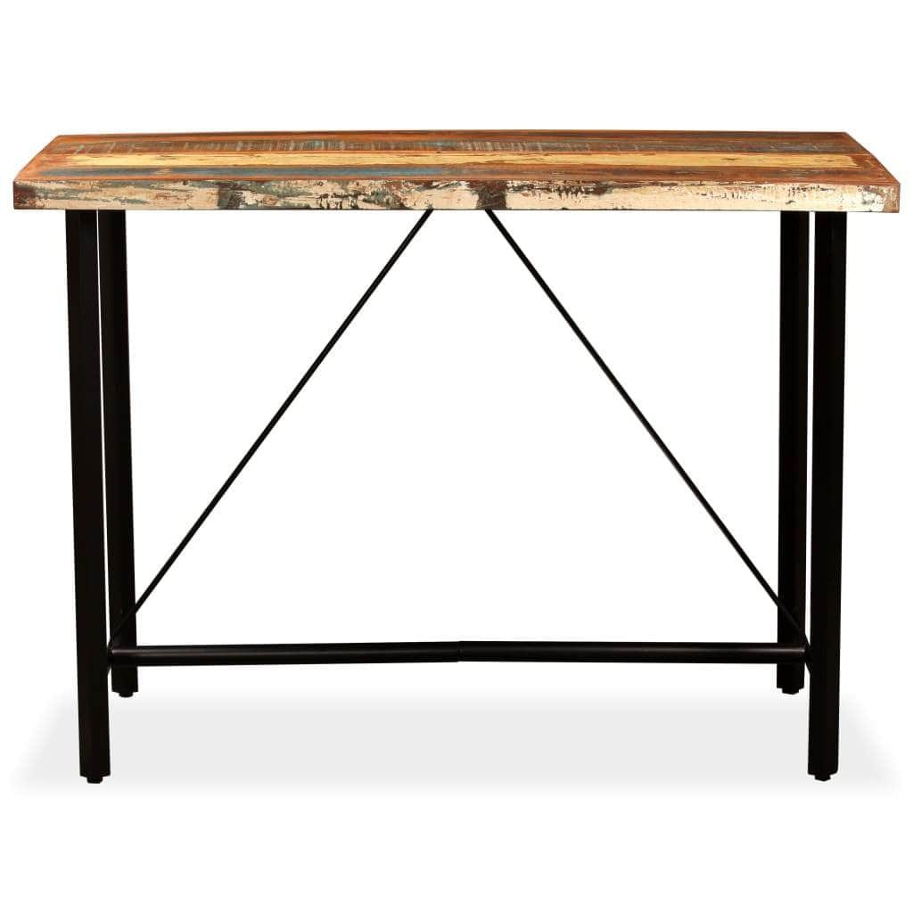 Bar Table Solid Reclaimed Wood and Steel