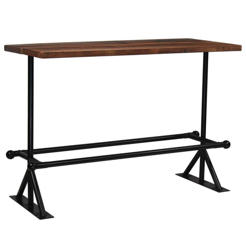 Bar Table Solid Reclaimed Wood Brown