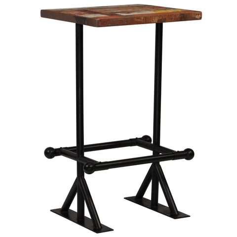 Bar Table Solid Reclaimed Wood Multicoloured