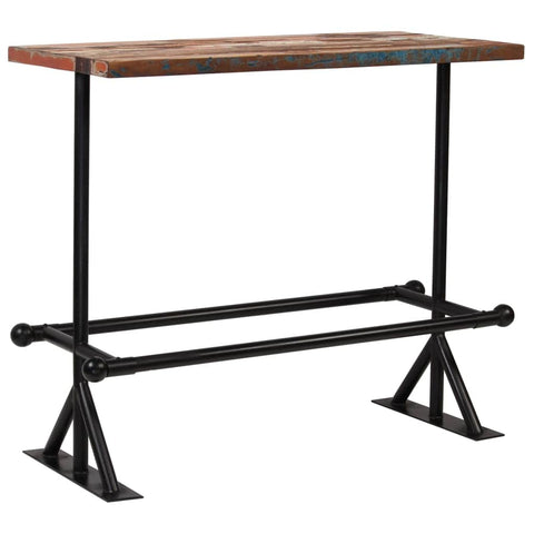 Bar Table steel Solid Reclaimed Wood Multicolour