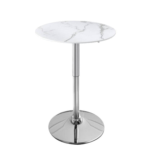 Bar Table Swivel Gas Lift Counter White