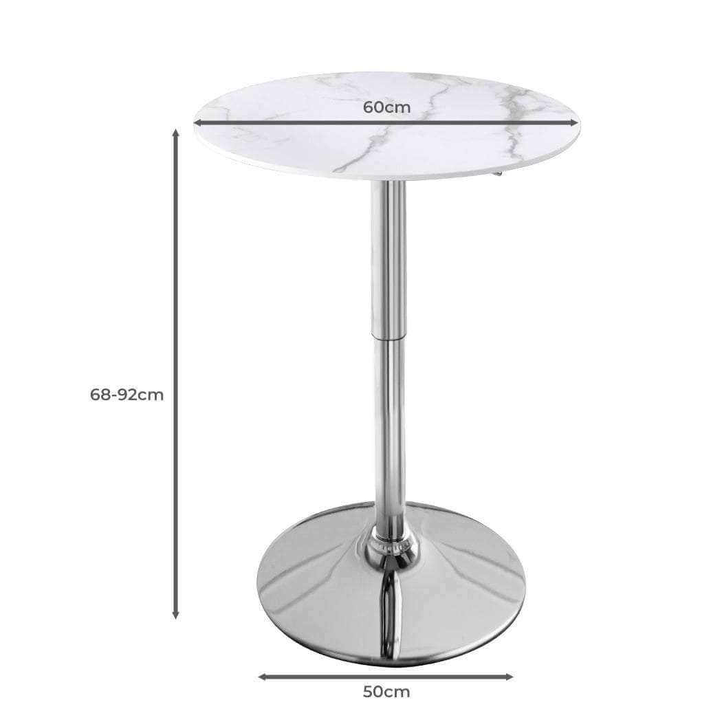 Bar Table Swivel Gas Lift Counter White