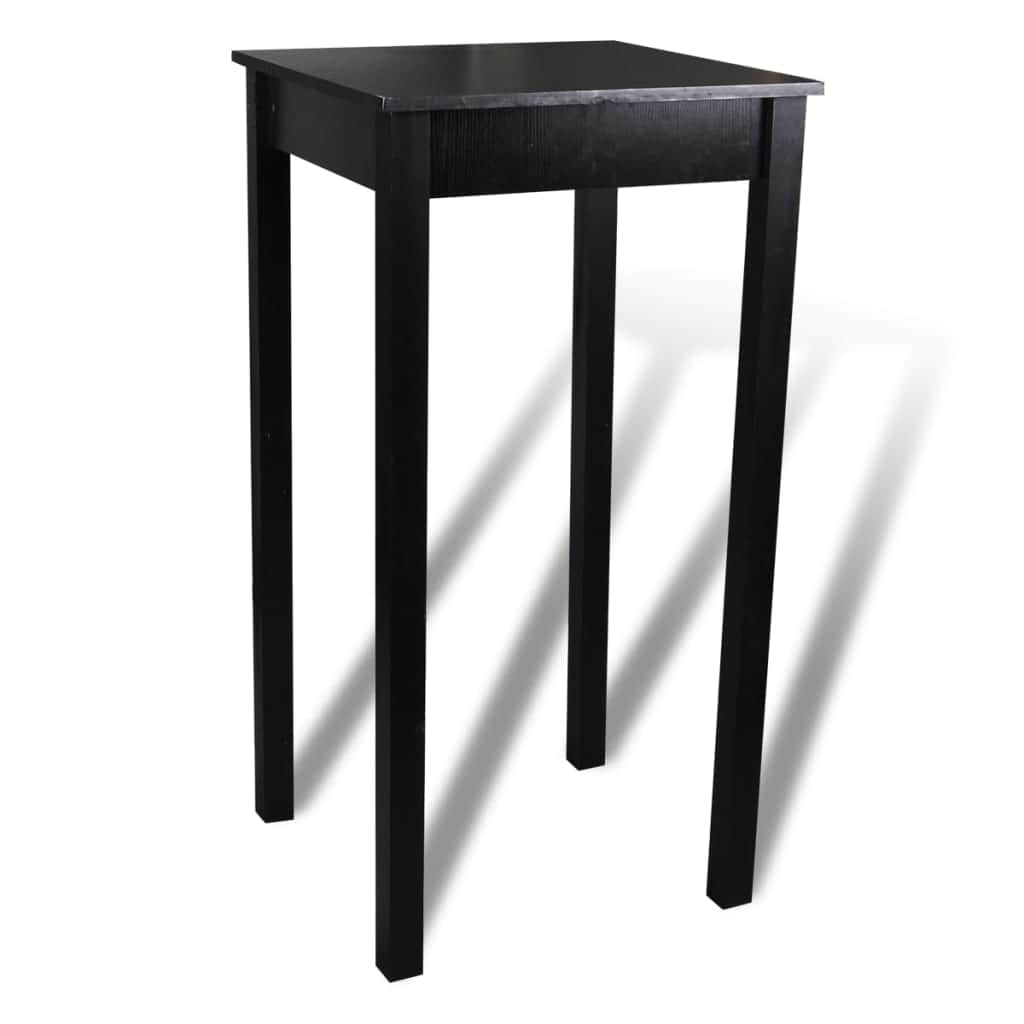 Bar Table with 2 Bar Chairs Black