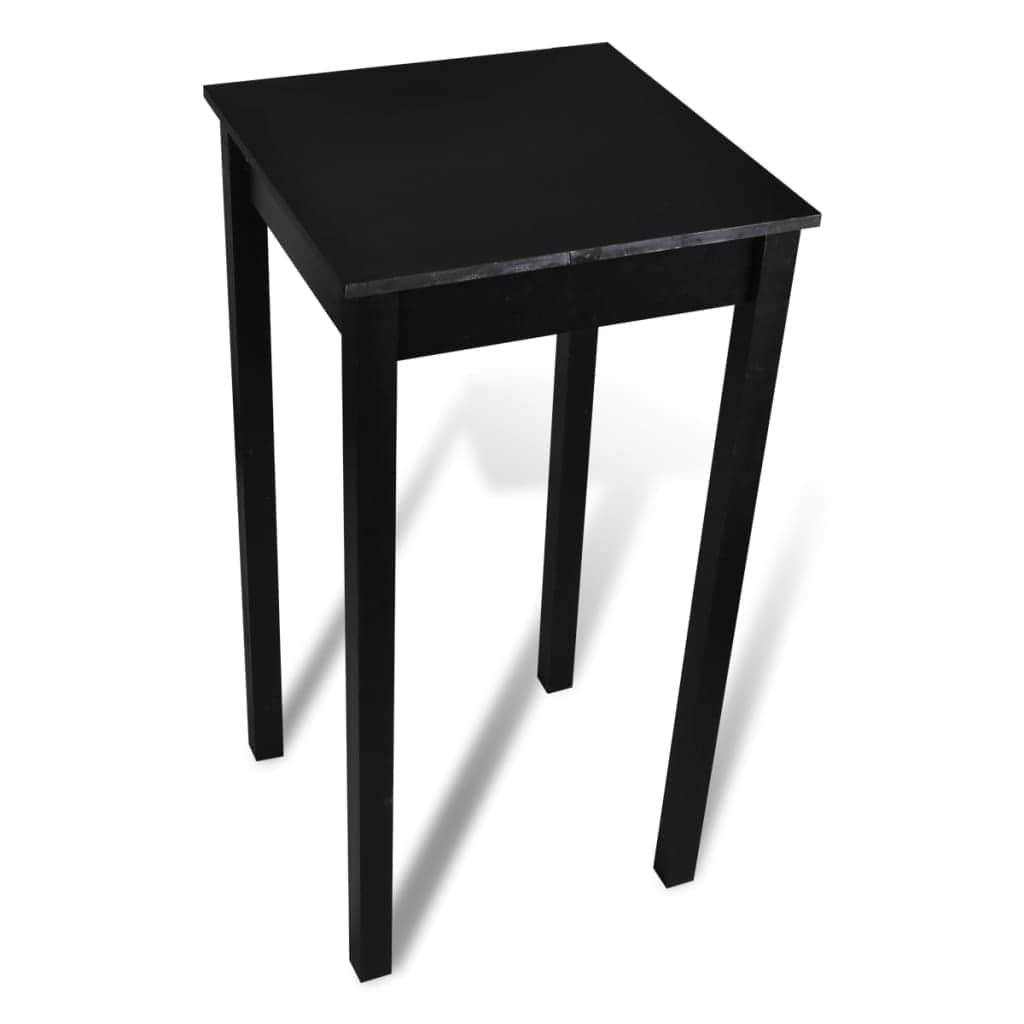 Bar Table with 2 Bar Chairs Black