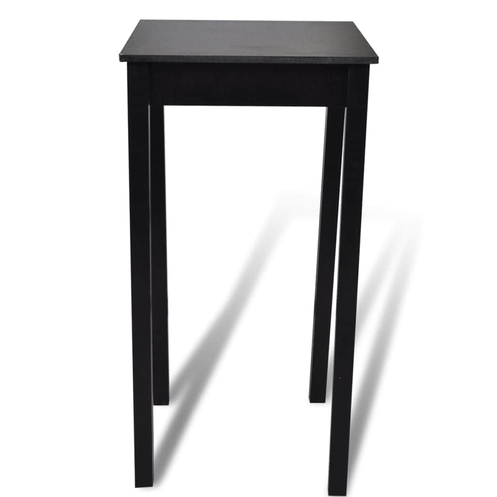 Bar Table with 2 Bar Chairs Black