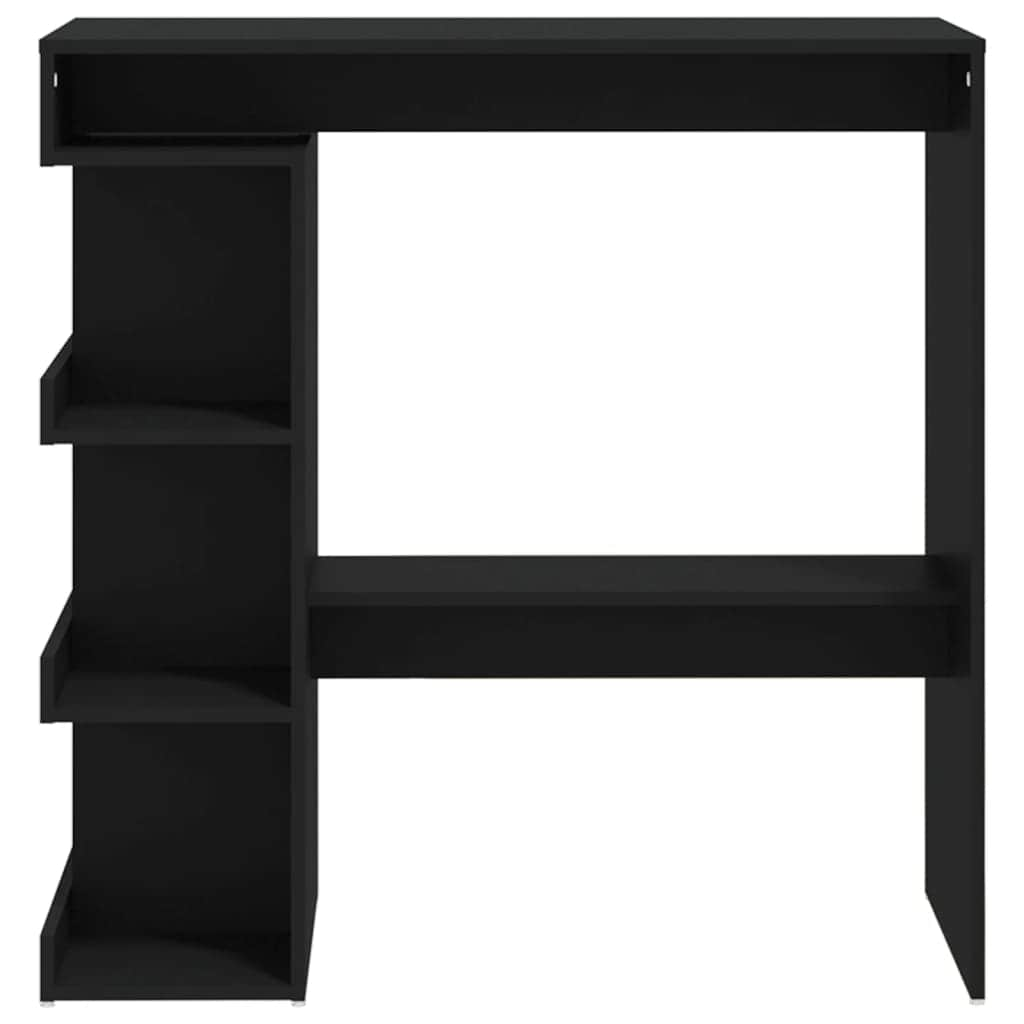 Bar Table With 3 Storage Rack Black Chipboard