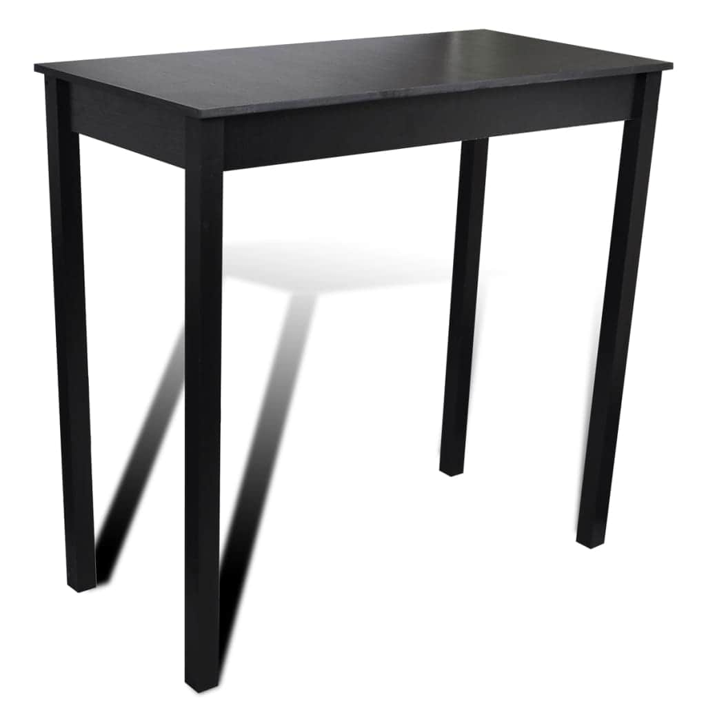 Bar Table with 4 Bar Chairs Black