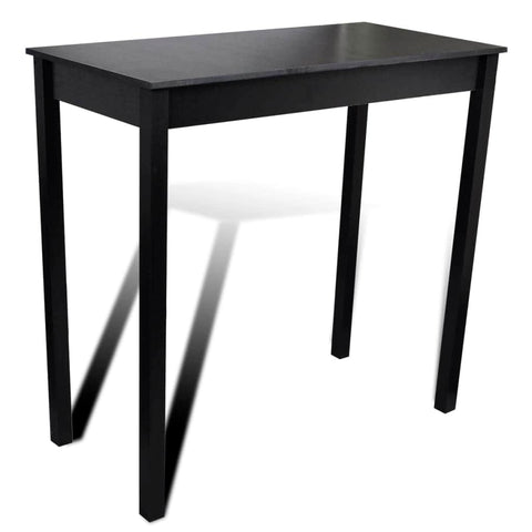 Bar Table with 4 Bar Chairs Black