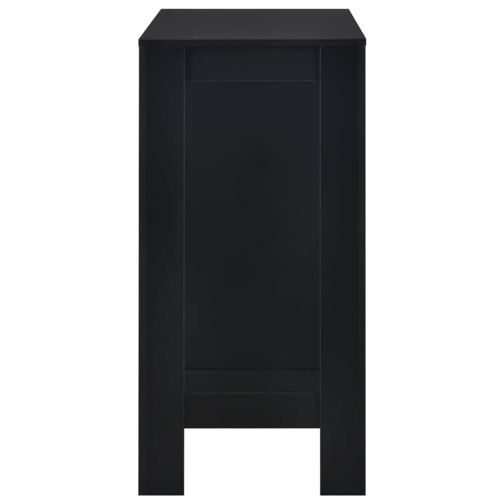 Bar Table with Shelf Black