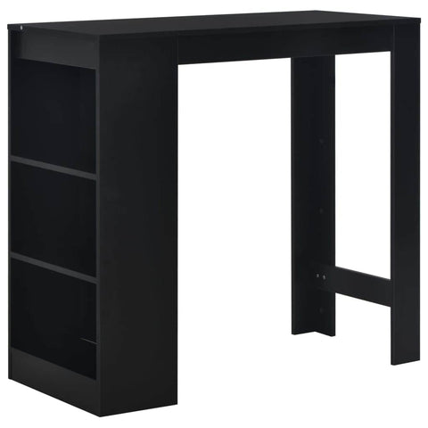 Bar Table with Shelf Black