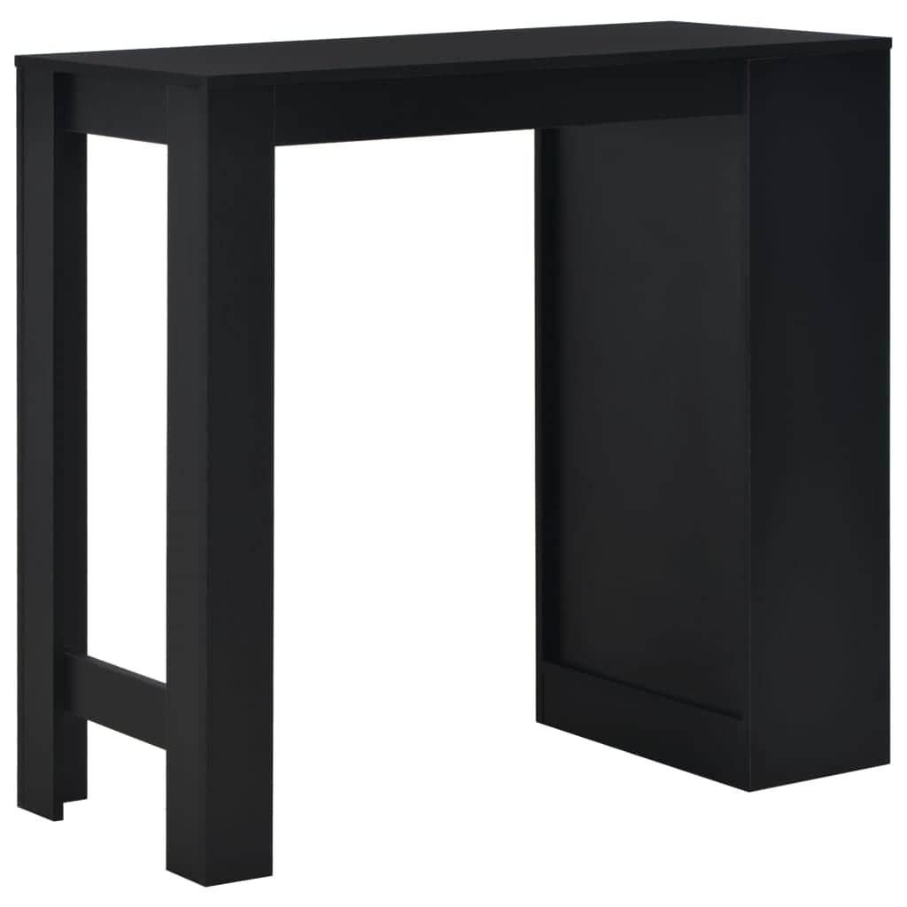 Bar Table with Shelf Black